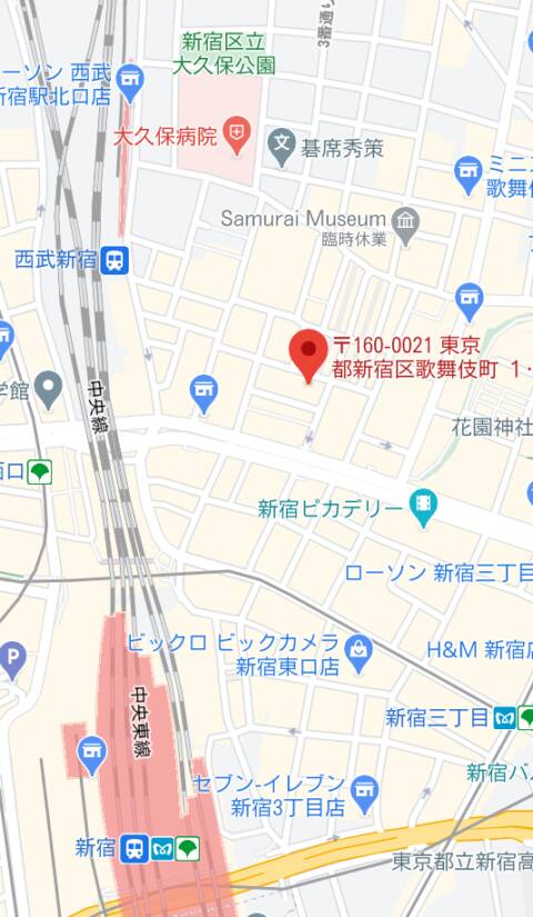 マップ｜A's(アズ)（ガールズバー/新宿歌舞伎町）