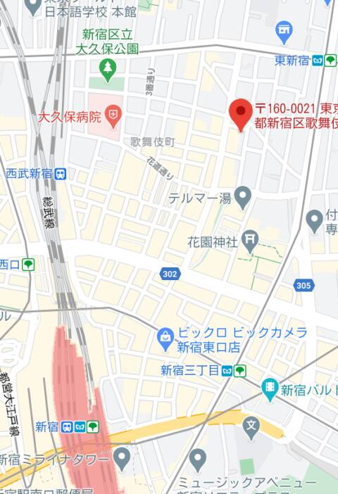 マップ｜xoxo（ジョジョ）（ガールズバー/新宿）