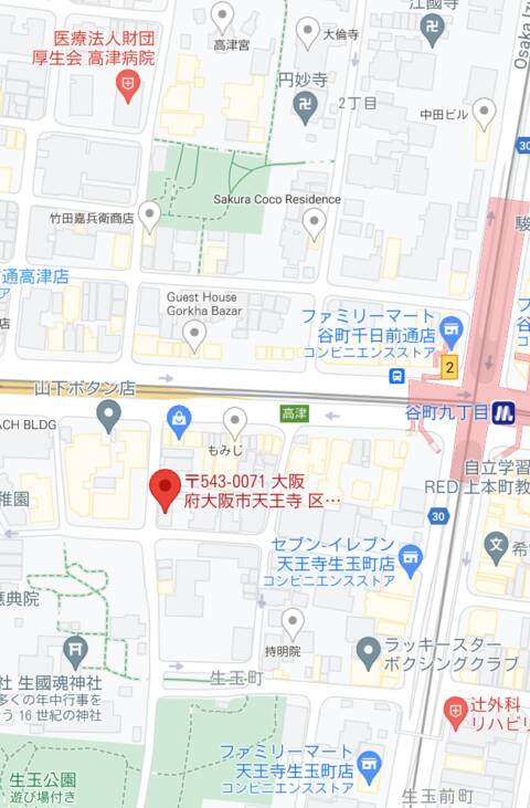 マップ｜アリス女学院大阪・谷九校（ホテヘル/谷九）