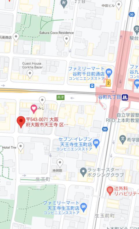 マップ（受付所）｜ラ・ヴィアンローズ谷九店（ホテヘル/谷九）