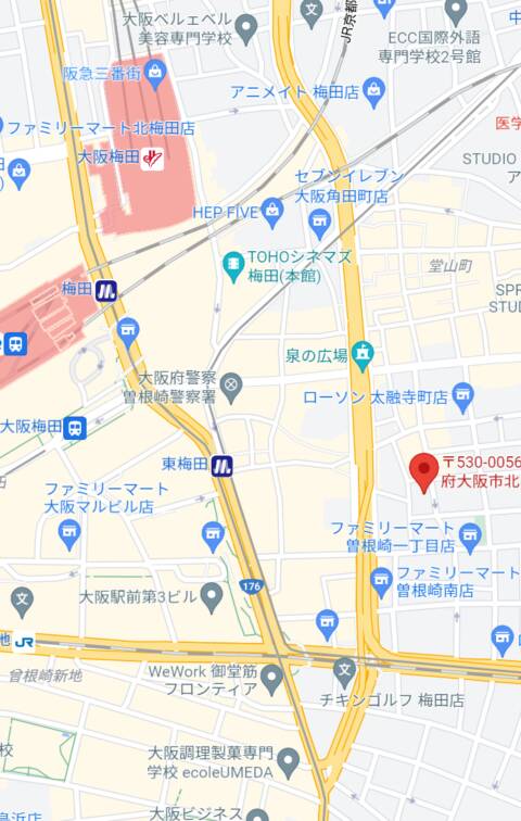 マップ（受付所）｜ほっこりーヌ梅田店（淫乱人妻専門ホテヘル/梅田）