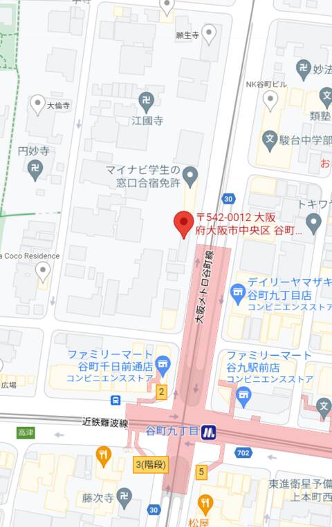 マップ｜バカンス学園　谷九校（ホテヘル＆デリヘル/谷九）