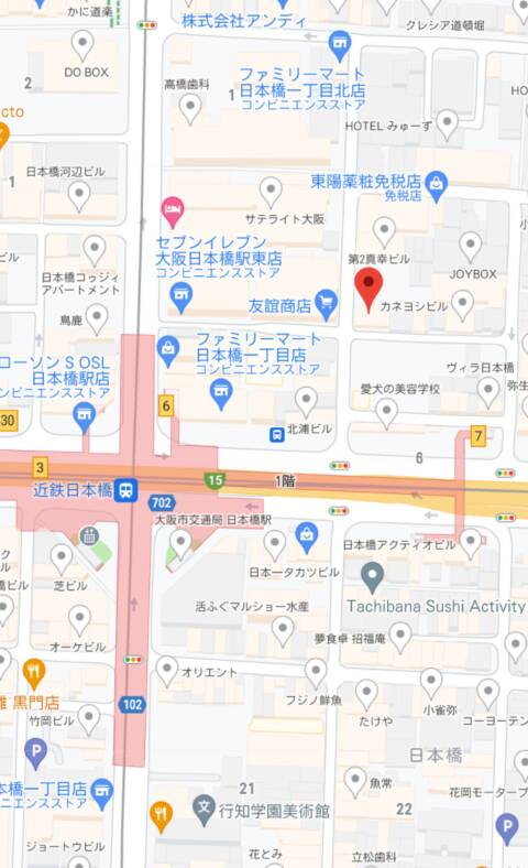 マップ（受付所）｜コアクマックス日本橋店（ホテヘル&デリヘル/日本橋発・近郊）