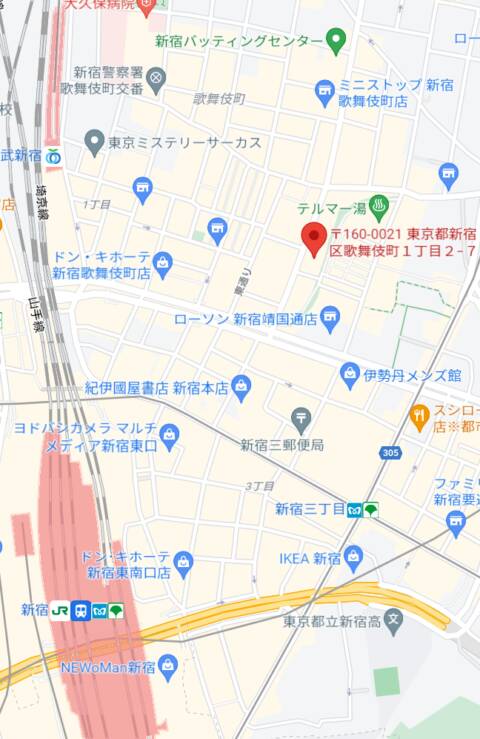 マップ｜CLUB H（セクキャバ/新宿歌舞伎町）