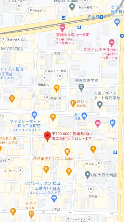 マップ｜夜桜セブン（セクキャバ/勝山町駅(松山市)）