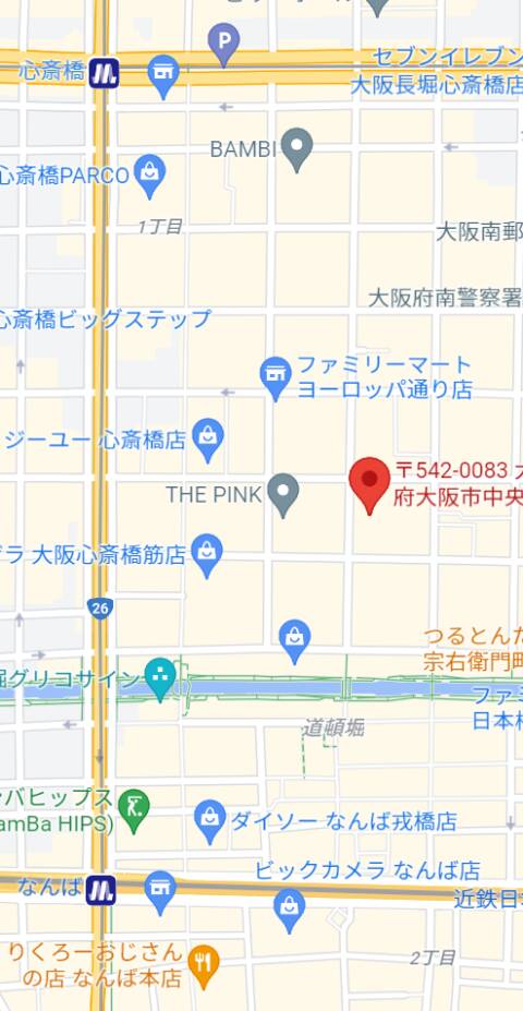 マップ｜Club Neptune（キャバクラ/心斎橋）