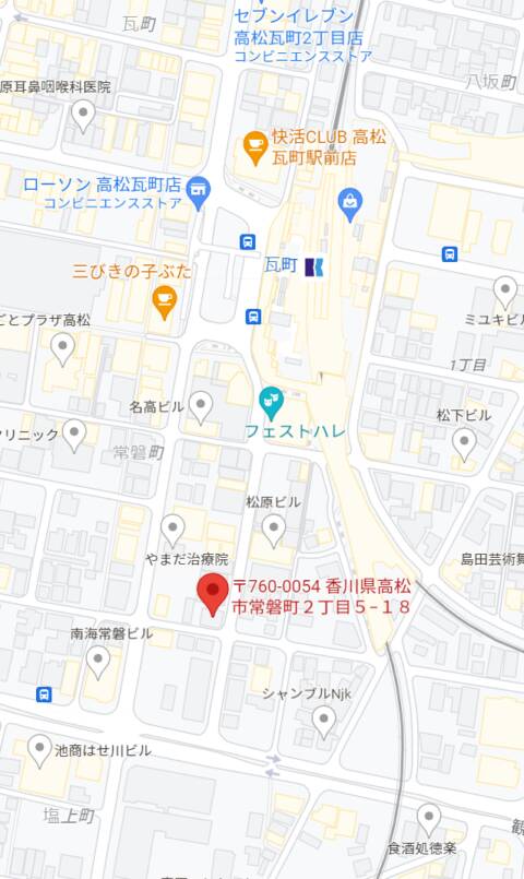 マップ｜秘書コレクション 高松店（ソープランド/瓦町）
