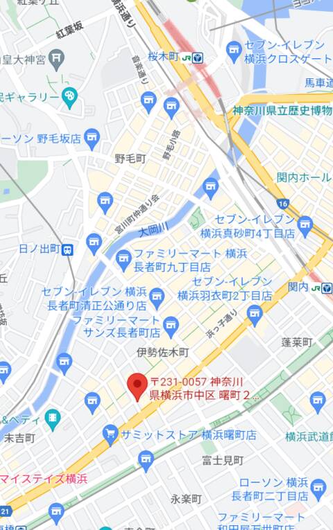 マップ（受付所）｜LOVE横浜店(Iグループ)（ホテヘル＆デリヘル/曙町）