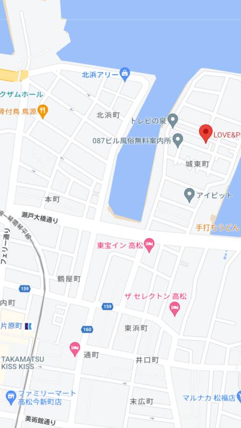 マップ｜LOVE&PLUS(高松)（ファッションヘルス/城東町）