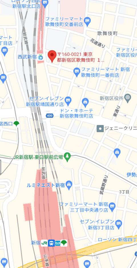 マップ｜セータームーン（セクキャバ/新宿歌舞伎町}）