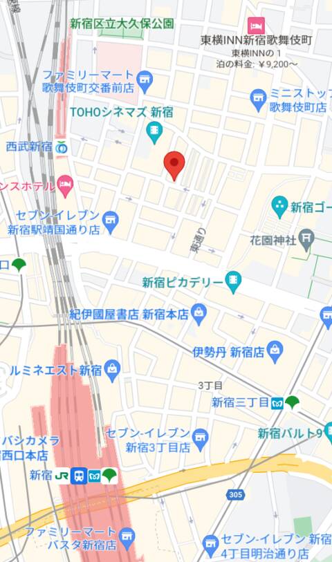 マップ｜Blue(ブルー)（ガールズバー/新宿歌舞伎町）