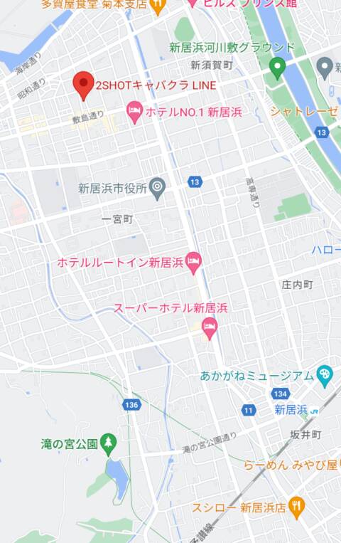 マップ｜2ショットキャバクラ　ライン（セクキャバ/新居浜）