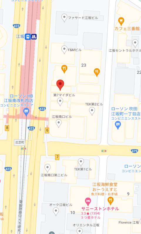 マップ｜3年B組　江坂店（ガールズバー/江坂）