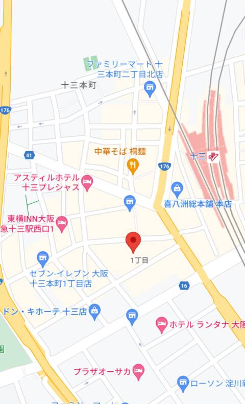 マップ｜宝石箱（ツーショットキャバクラ/十三）