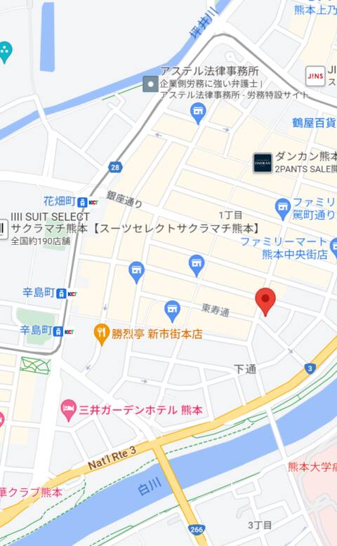 マップ｜マリン熊本本店（ソープランド/中央街）