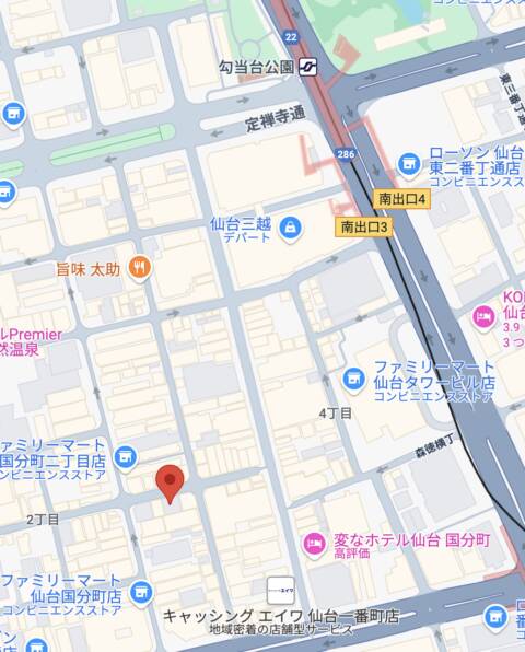 アクセスマップ｜バニーオンデマンド（セクキャバ/国分町）