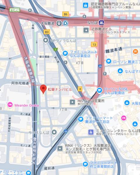 マップ｜夜這専門発情する奥様たち 難波店（ホテヘル/難波）