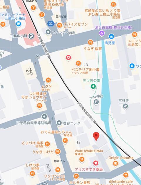 マップ｜銀座ヘルス（ソープランド/三島市広小路）