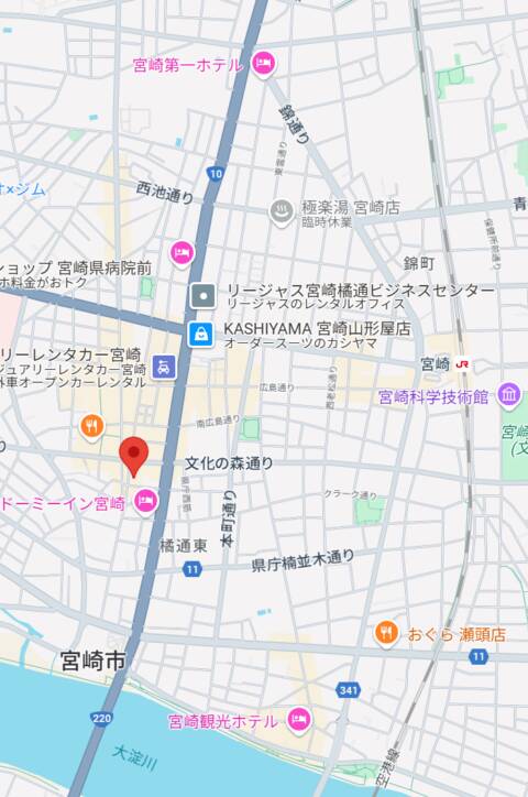 マップ｜にじいろキャンパス宮崎校（ソープランド/西橘通り）