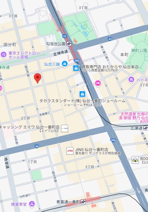 マップ｜Beach Girls（セクキャバ/国分町）