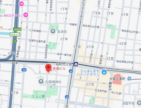 マップ｜club BLENDA 天王寺・谷9天高ビル店（ホテヘル＆デリヘル/谷九）