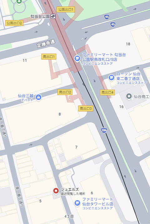 マップ|ジュエルズ(店舗型風俗店/仙台)