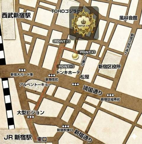 マップ|ドンファン(高級ソープランド/新宿)