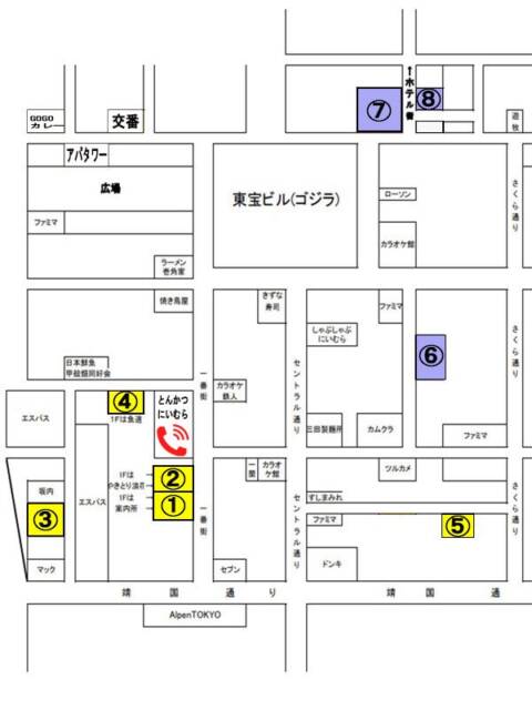 マップ｜世界のあんぷり亭 新宿総本店（激安オナクラ/新宿歌舞伎町周辺）