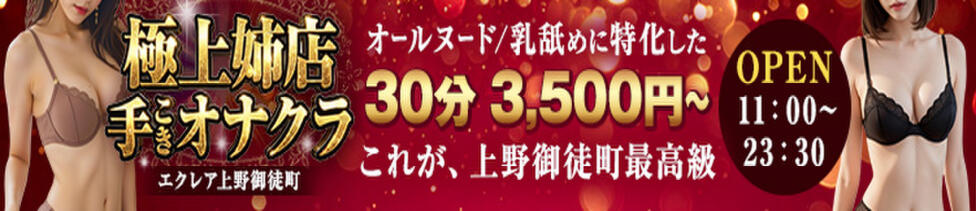 エクレア上野御徒町　天然貴姉乳舐手淫店(上野周辺/派遣手コキ)