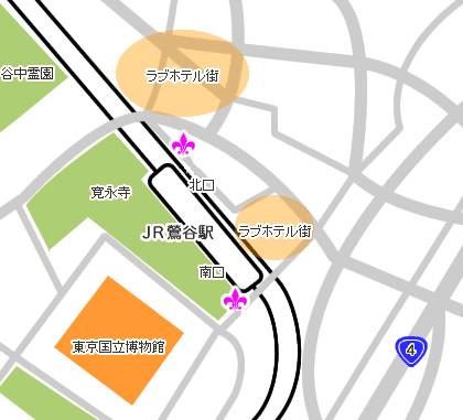 待ち合わせ場所～鶯谷駅　北口～｜人妻出逢い会 百合の園 池袋店（人妻系デリヘル/池袋発・近郊）