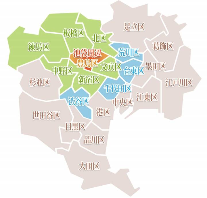 派遣エリア・交通費｜Natural Organic Spa(ナチュラルオーガニックスパ)（【非風俗】メンズエステ/池袋）