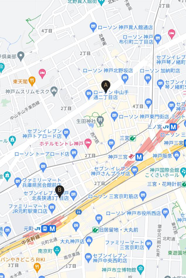 待ち合わせ場所（三宮エリア）｜CLUB ONE 神戸店（デリヘル/神戸発・近郊）