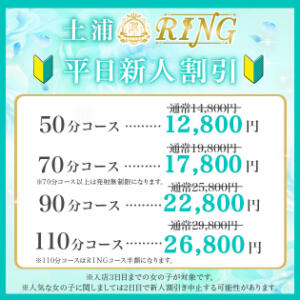 平日新人割引 RING（桜町(土浦市)/ソープ）