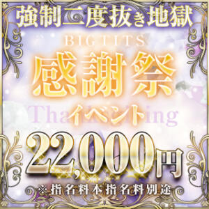 感謝祭イベント♥70分+5分17,000円強制二度抜き地獄 Big Tits(ビッグティッツ)（新大久保/デリヘル）