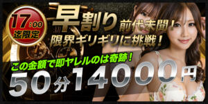 17時まで限定！50分14000円！！ 即プレイ専門店　即ヤリの極み（神田/デリヘル）