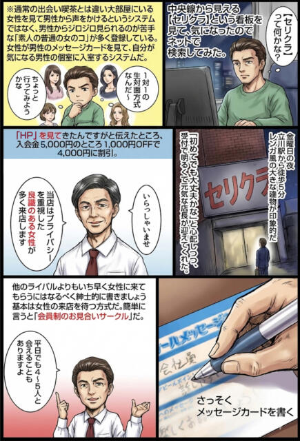 セリクラ立川店利用方法で漫画で解説！|セリクラin立川(立川/出会い喫茶)