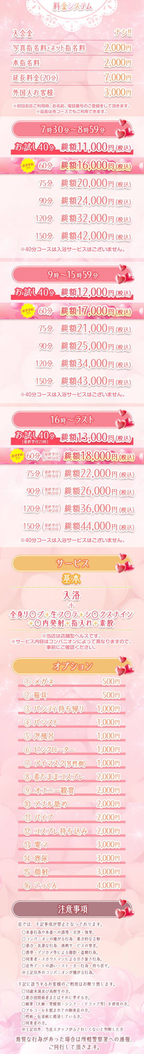 システム｜しゃんぜりぜ（ファッションヘルス/上野）