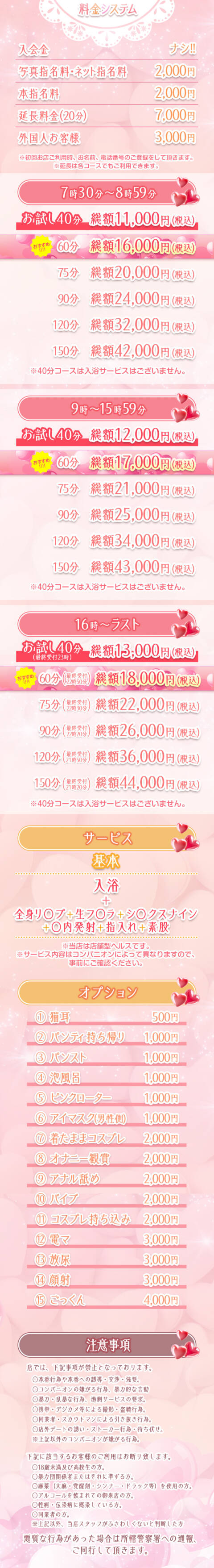 システム｜しゃんぜりぜ（ファッションヘルス/上野）