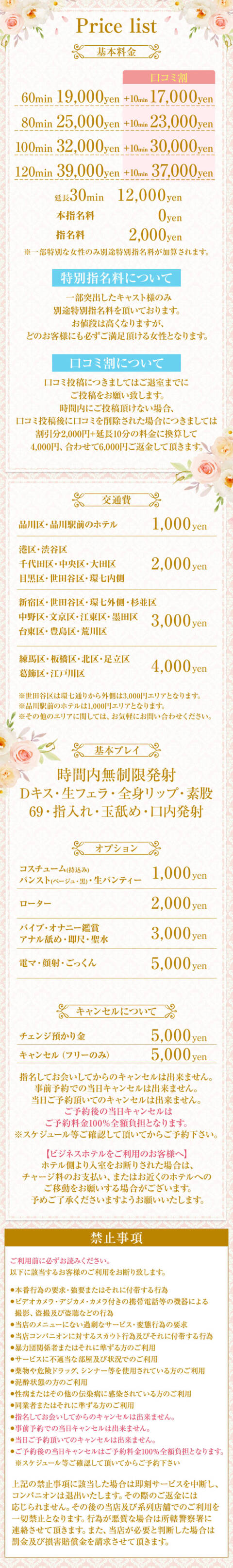 システム｜Chloe五反田本店　S級素人清楚系デリヘル（デリヘル/五反田発・近郊）