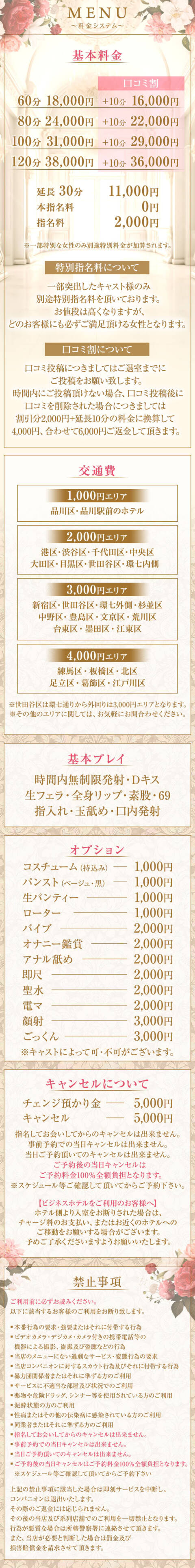 システム｜Bell～S級美女お姉様・人妻デリヘル～（デリヘル/品川発・近郊）