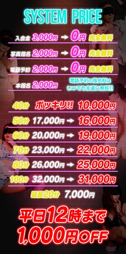 システム｜西川口風俗ド淫乱ンド（ファッションヘルス/西川口）